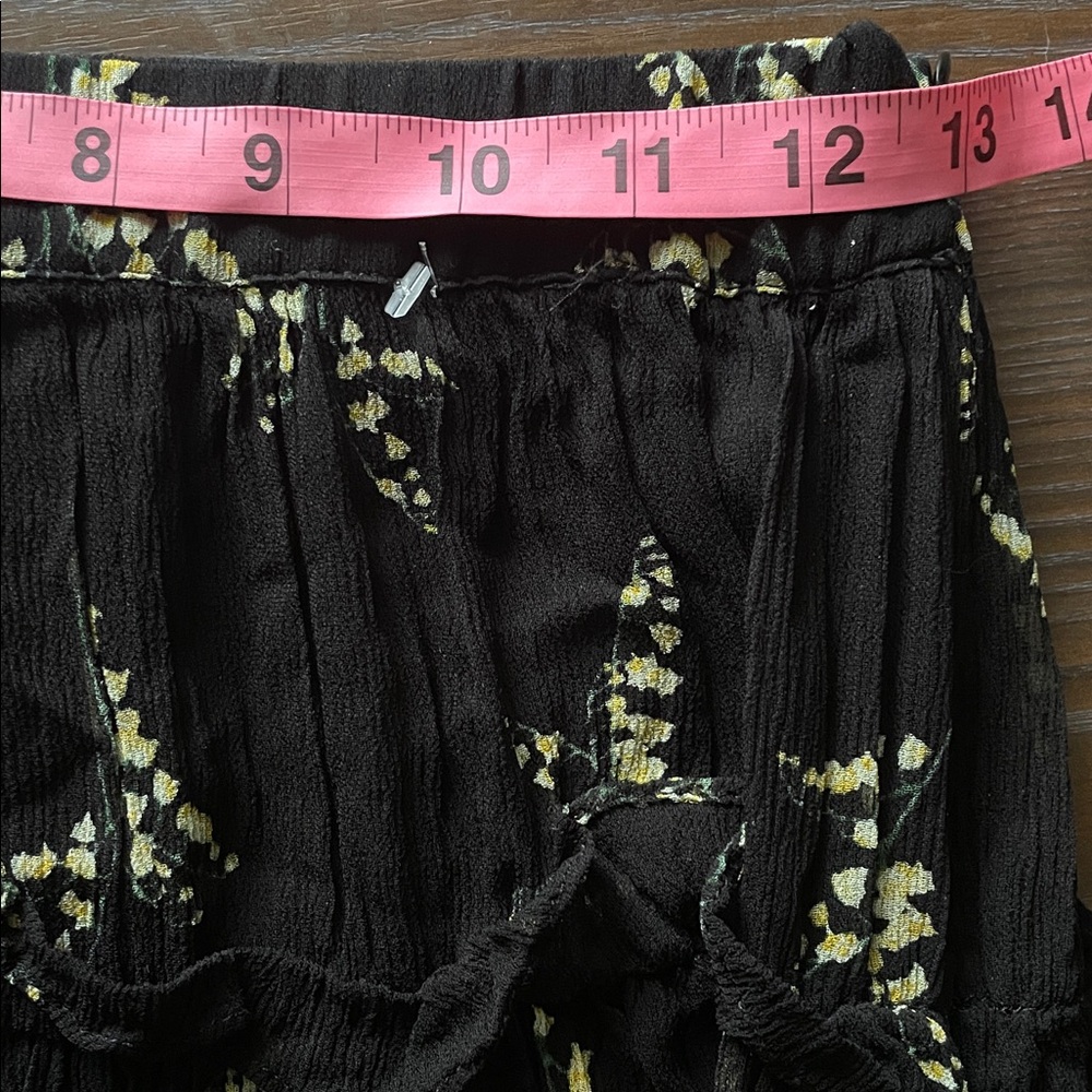 ba&sh Margarita Midi Skirt Maxi black floral tiered ruffle cottagecore boho sml - Picture 8 of 9